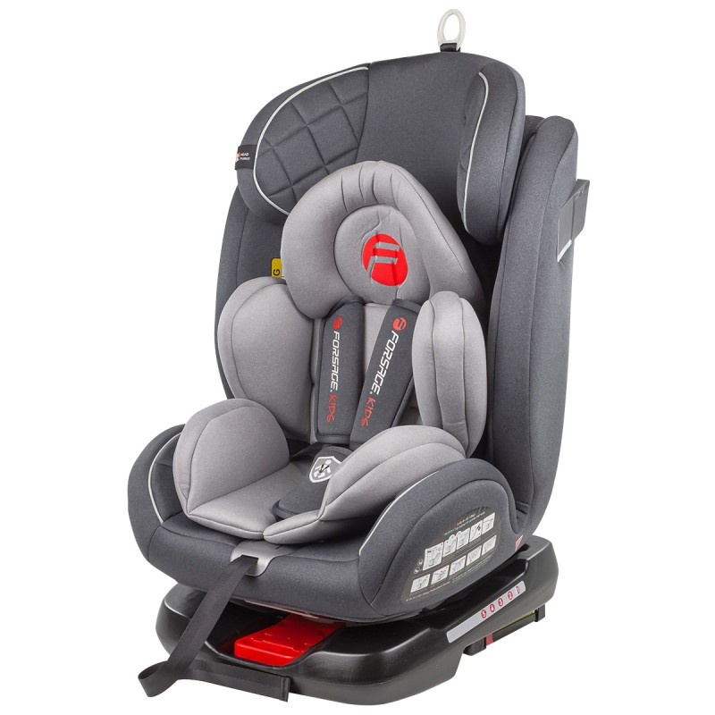 Кресло детское с ISOFIX FORSAGE kids KBH308 Dark Gray/ Light Gray 0-36кг - фото