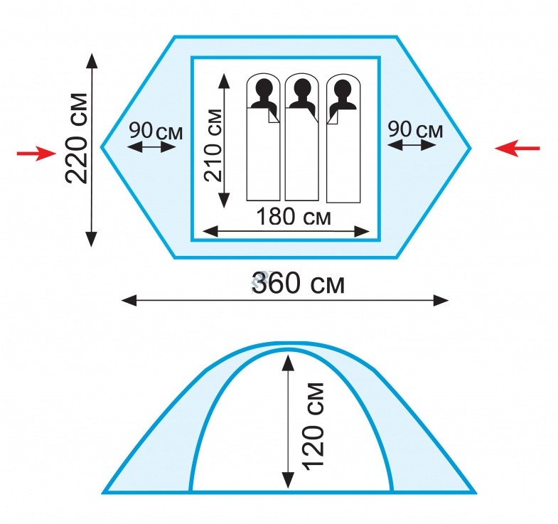 Палатка экспедиционная Tramp Peak 3 (V2) - фото3