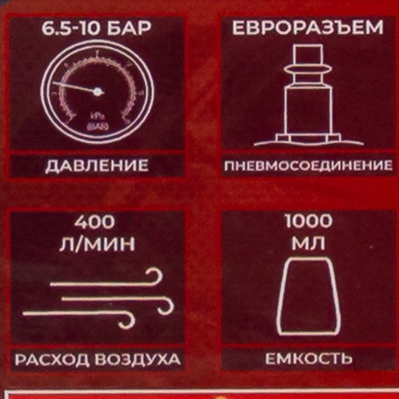 Пистолет пневматический для чистки салона автомобиля с бачком 1л FORCEKRAFT FK-203819 - фото4