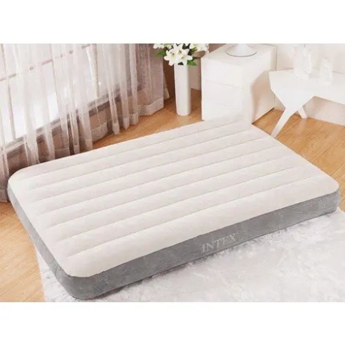 Надувной матрас Intex 64108 Classic Downy Airbed Fiber-Tech 137x191x25 см. Серый - фото