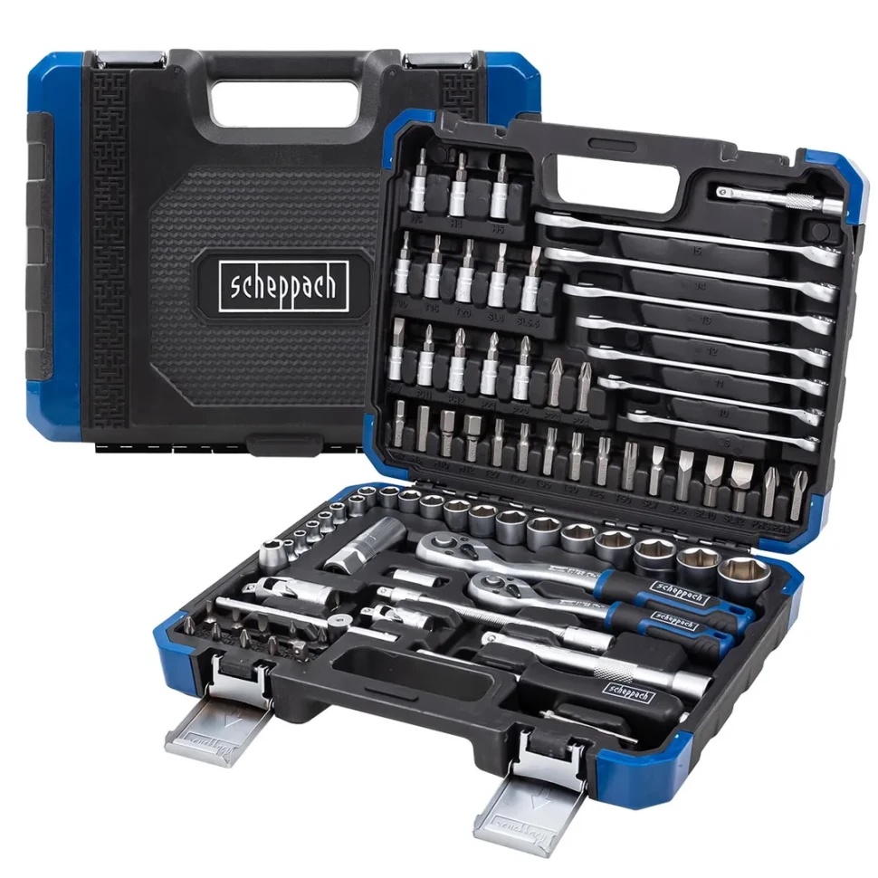 Набор инструментов 82 пр. 1/4'', 3/8''(6гр.) (4-22мм) Scheppach Sch-4821-5DS - фото