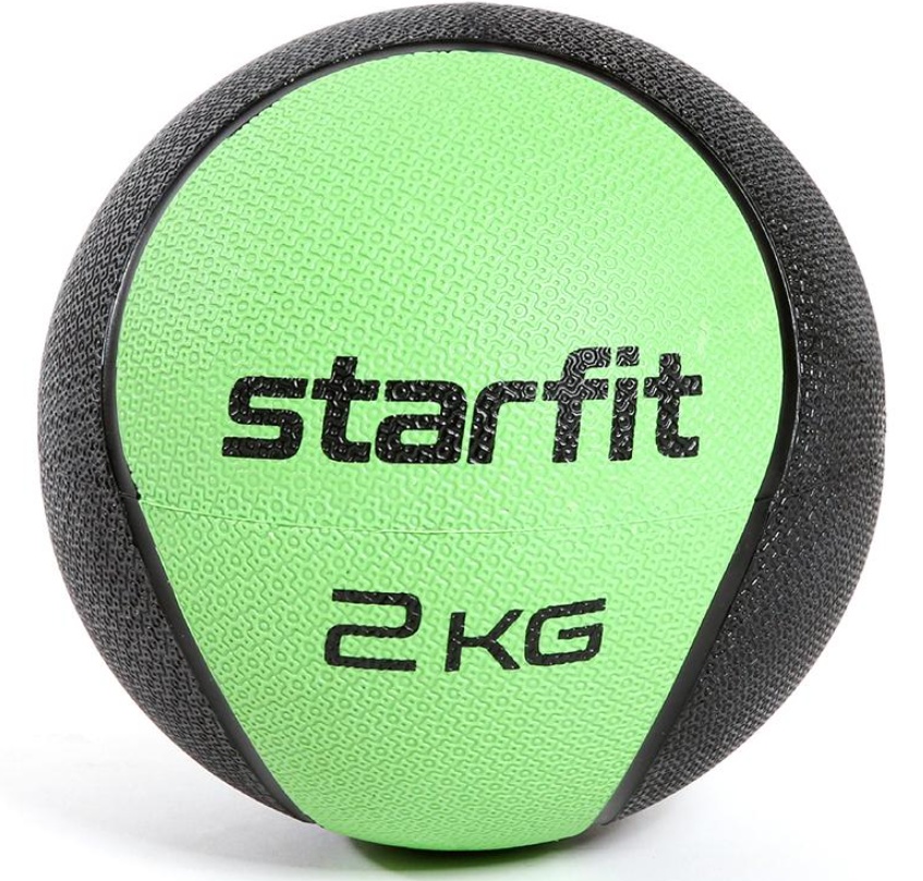 Медицинбол высокой плотности STARFIT 2 кг, зеленый (резина) (GB-702-2-G) - фото2