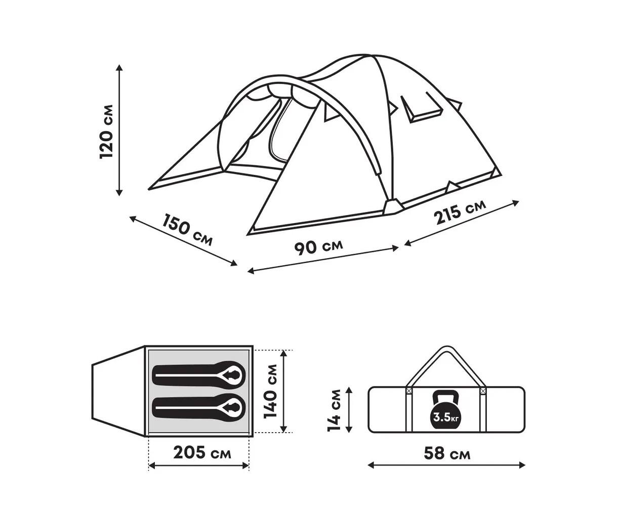 Туристическая палатка RSP Deep 2 - фото6