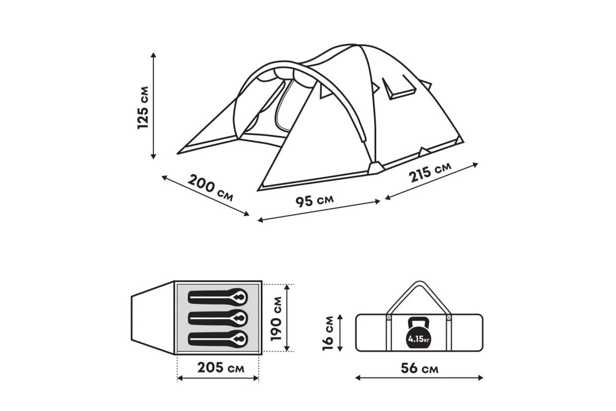 Туристическая палатка RSP Deep 3 - фото6