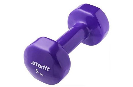 Гантели виниловые 5 кг 2 шт. STARFIT DB-101-5-PU - фото