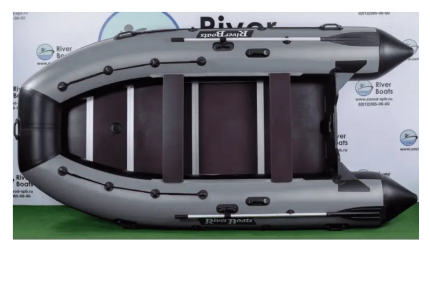 Надувная лодка RiverBoats RB 410 Киль (черно-серый) - фото