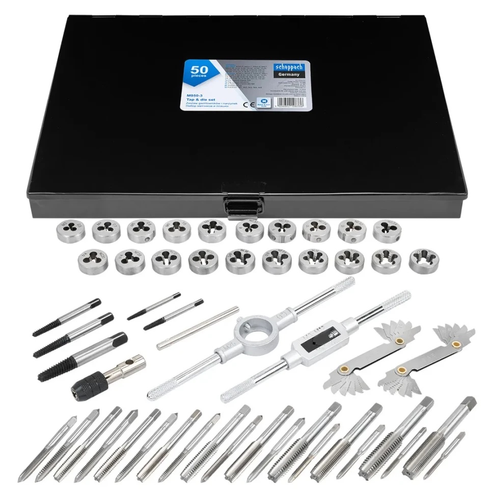 Набор метчиков и плашек 50пр. Scheppach Sch-M050-3 - фото