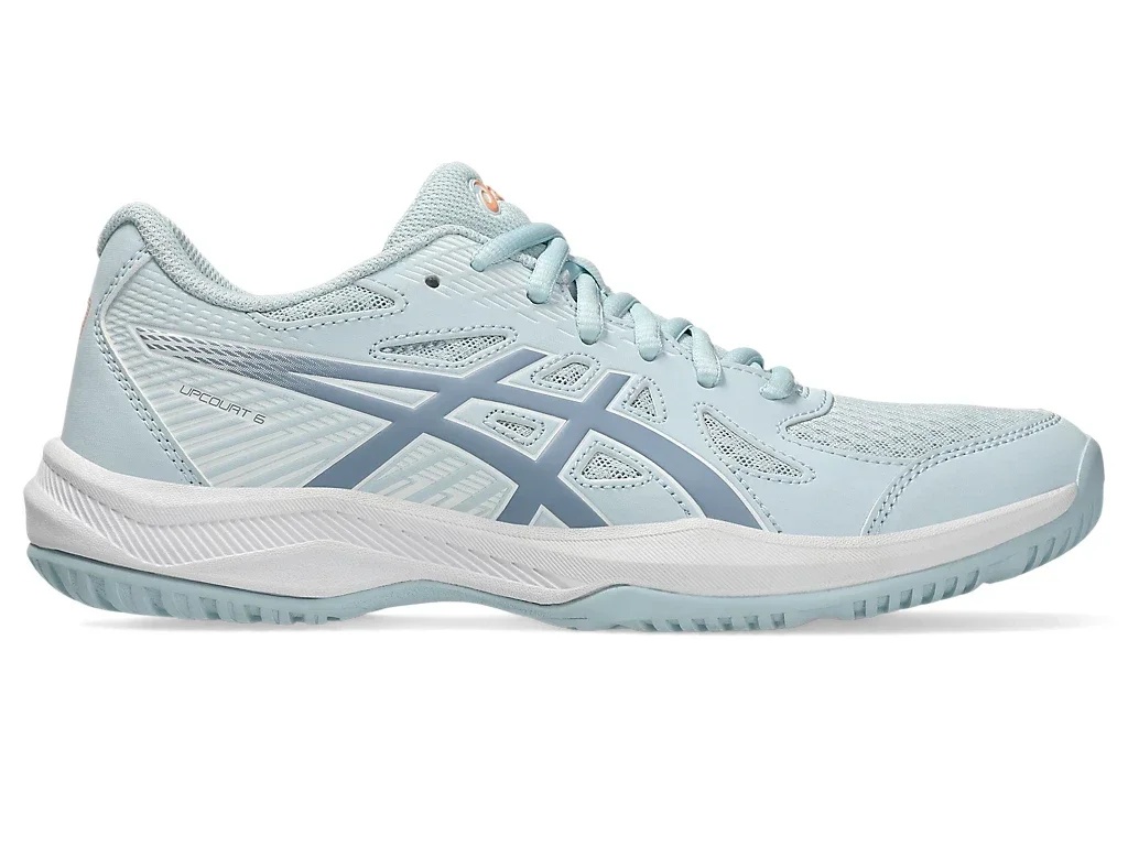 Волейбольные кроссовки женские Asics Upcourt 6 (1072A107-020) бело-голубые - фото5