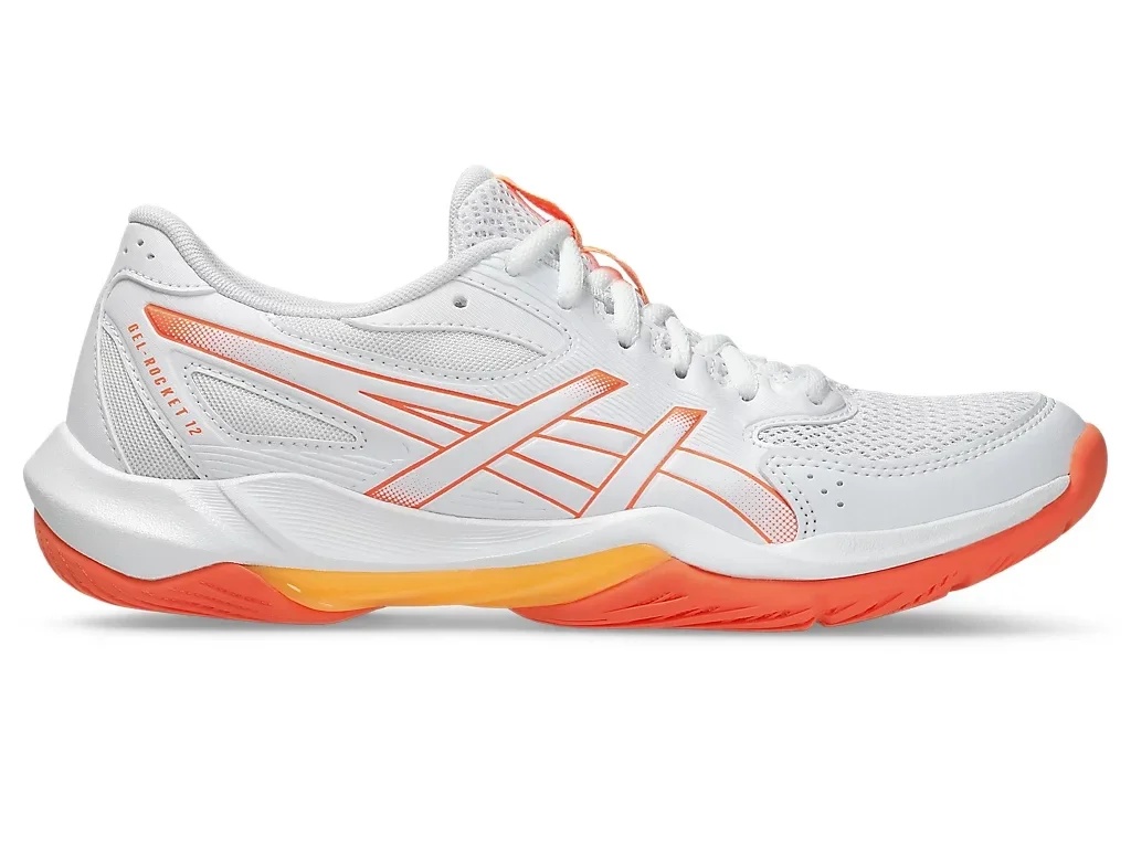 Волейбольные кроссовки женские Asics Gel-Rocket 12 (1072A119-100), бело-оранжевые - фото5