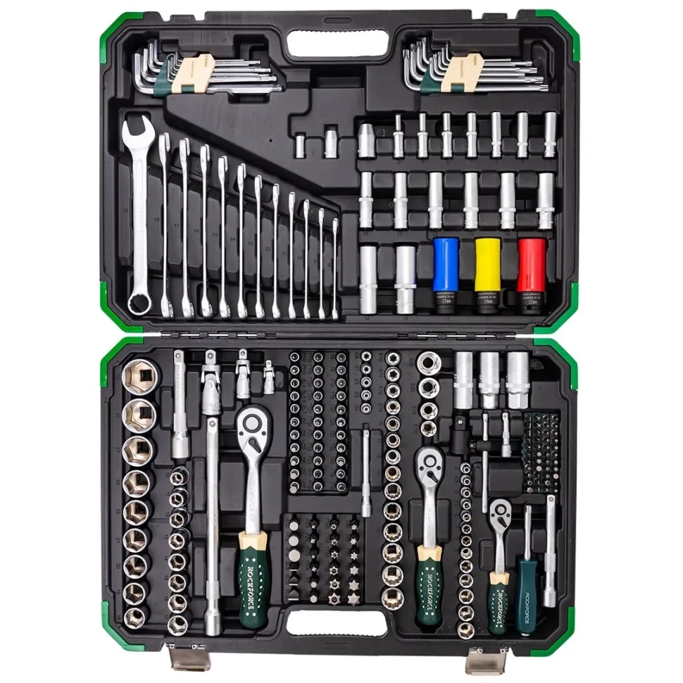 Набор инструментов 222пр. 1/4'', 3/8'', 1/2''(6гр.,12гр.) RockFORCE RF-42222-5 - фото2