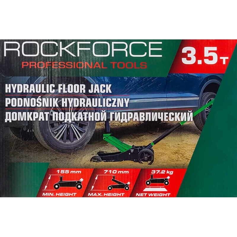 Домкрат подкатной гидравлический 3.5т (h min 155мм, h max 710мм) RockFORCE RF-T830018Z MT - фото4