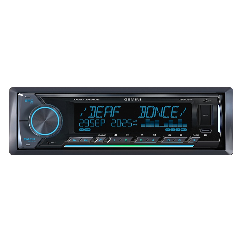 Автомобильный USB/Bluetooth процессорный ресивер DEAF BONCE GEMINI 760 DSP - фото