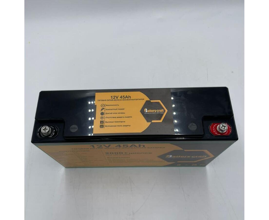 Аккумулятор BatteryCraft Lifepo4 12V 45Ah с bms 100А, тяговая батарея - фото2