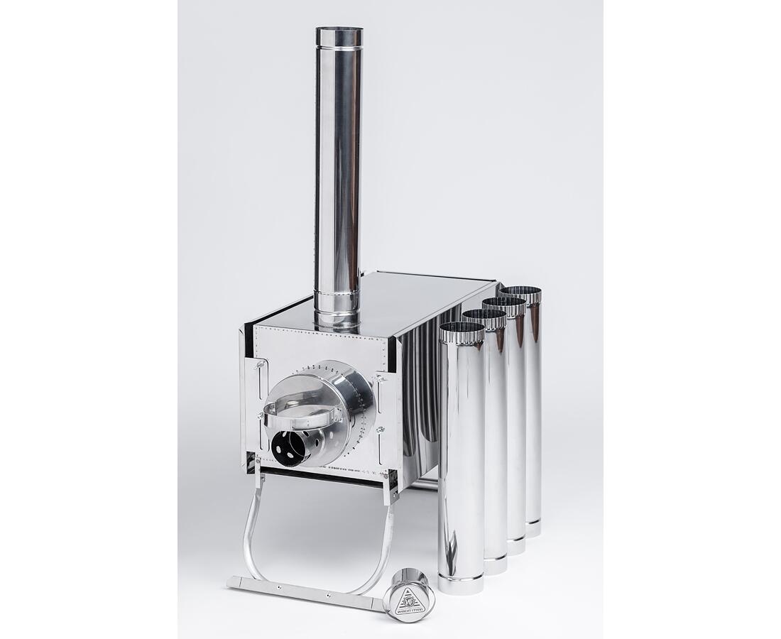 Печь ИНВЕНТ Экономка, малая, 510х290х335 (нерж.сталь 0,8 мм) с регулирующимися экранами - фото