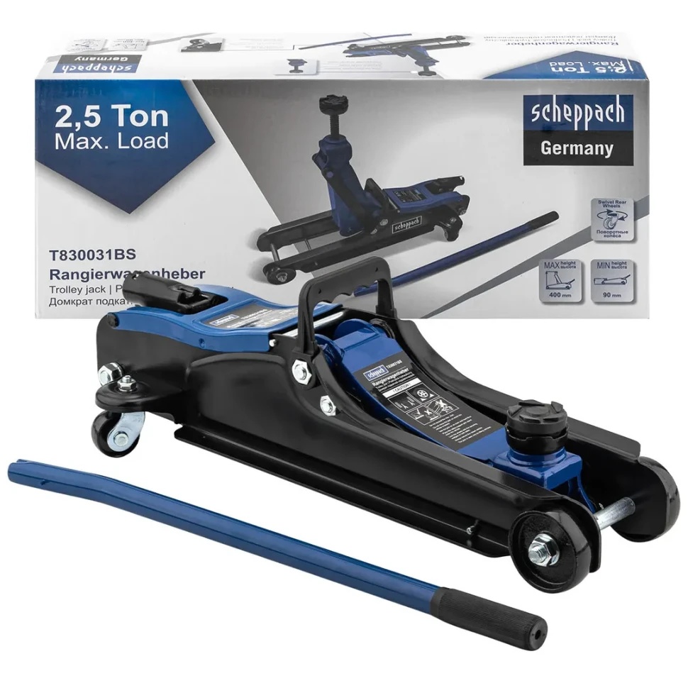 Домкрат подкатной гидравлический 2.5т. Scheppach Sch-T830031BS - фото
