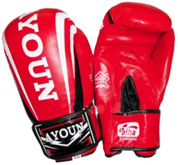 Перчатки боксерские Ayoun 967-8, 10, 12 унц. красные, кожа  - фото
