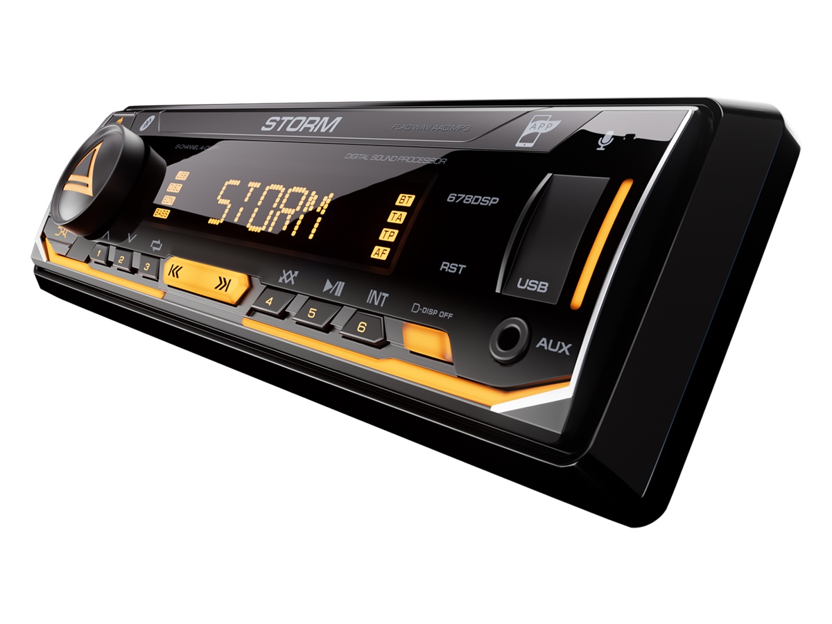 Автомобильный USB/Bluetooth процессорный ресивер AURA STORM-678DSP - фото2