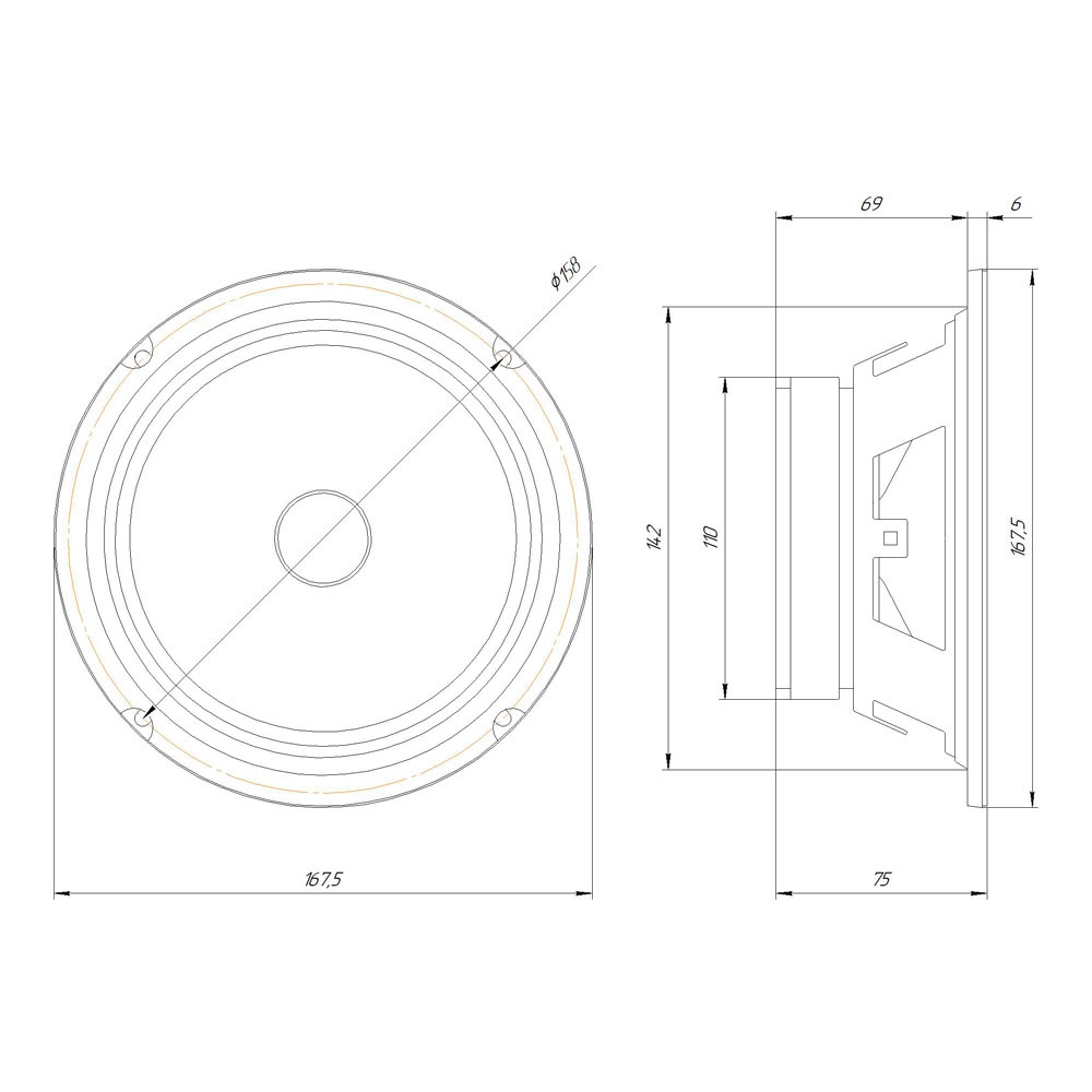 Среднечастотная акустическая система ORIS ELECTRONICS EX-65 - фото6