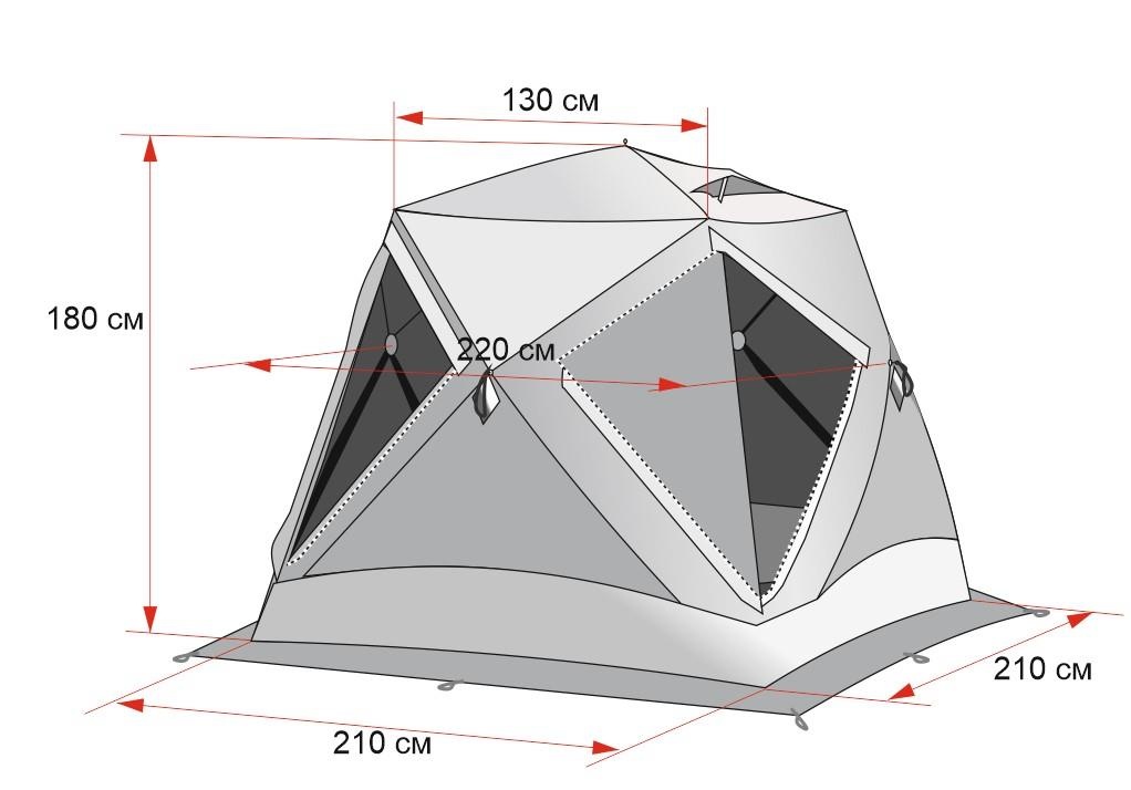 Зимняя палатка ЛОТОС Куб 3 Классик А9 (модель 2022) - фото4