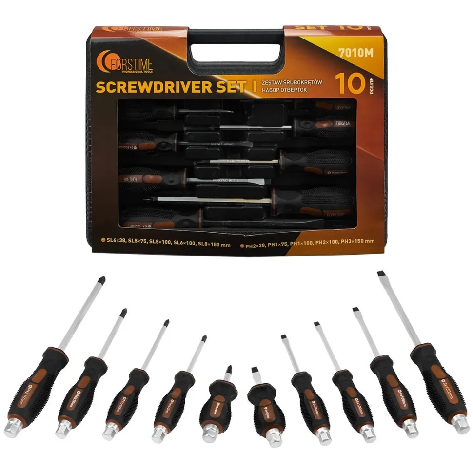 Отвертки, набор 10пр. FORSTIME FT-7010M - фото