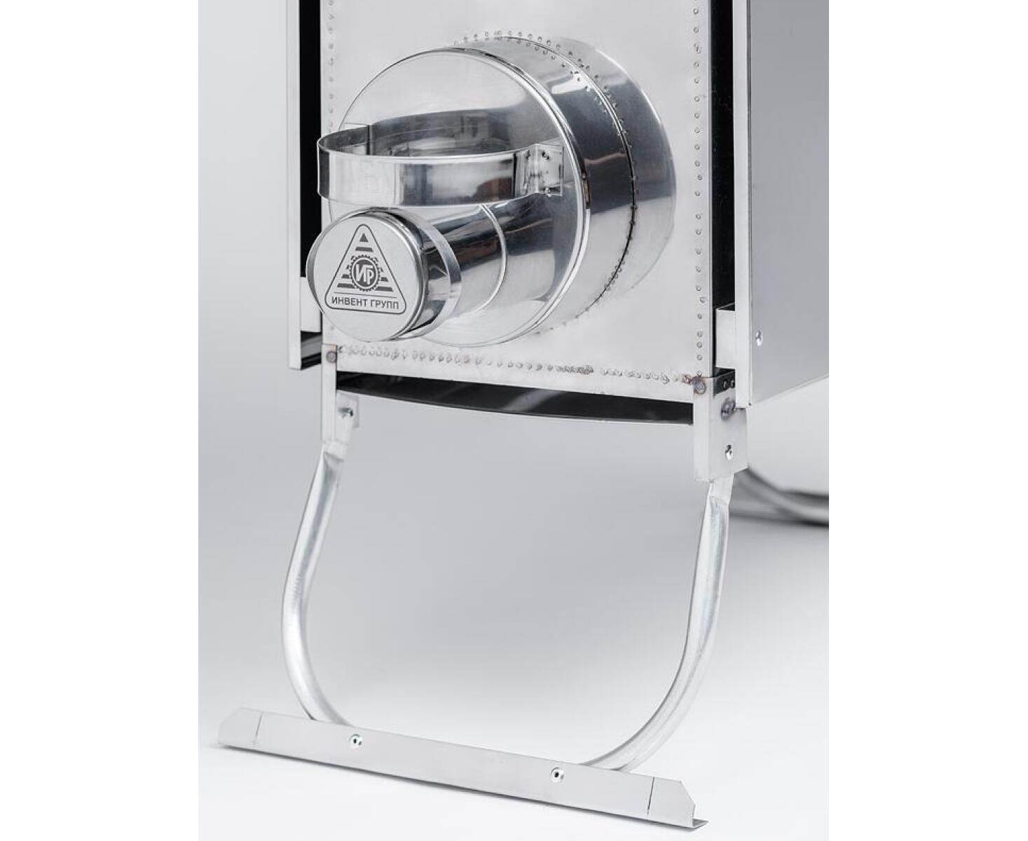 Печь ИНВЕНТ Малая, со встроенным теплообменником, с вентилятором, 565х290х470 (нерж.сталь 0,8 мм) со стационарными экранами + короб для камней - фото6