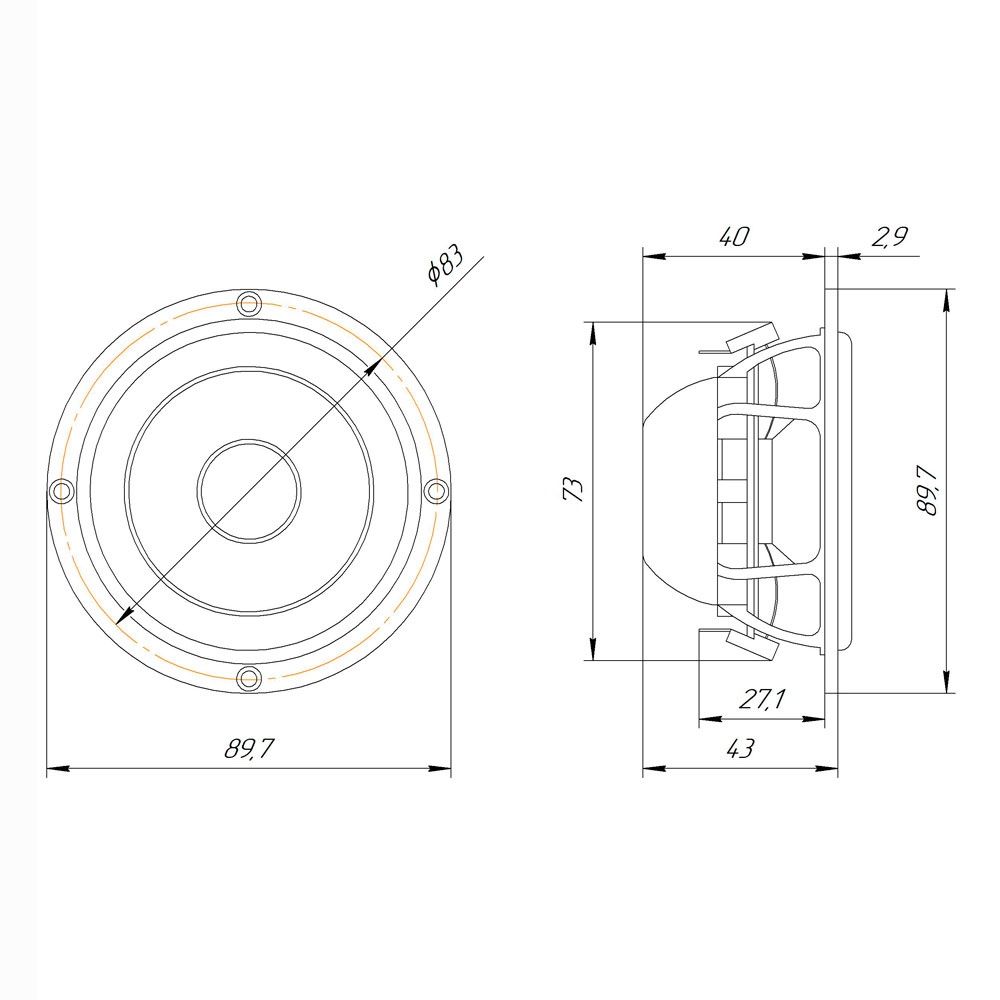 Среднечастотная акустическая система ORIS ELECTRONICS M3 - фото5