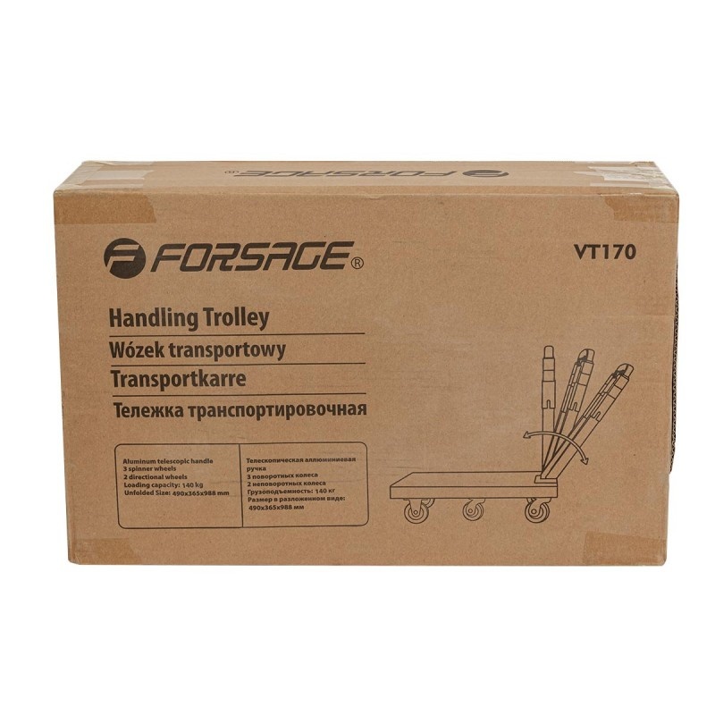 Тележка платформенная  транспортировочная г/п 140кг Forsage F-VT170 - фото3