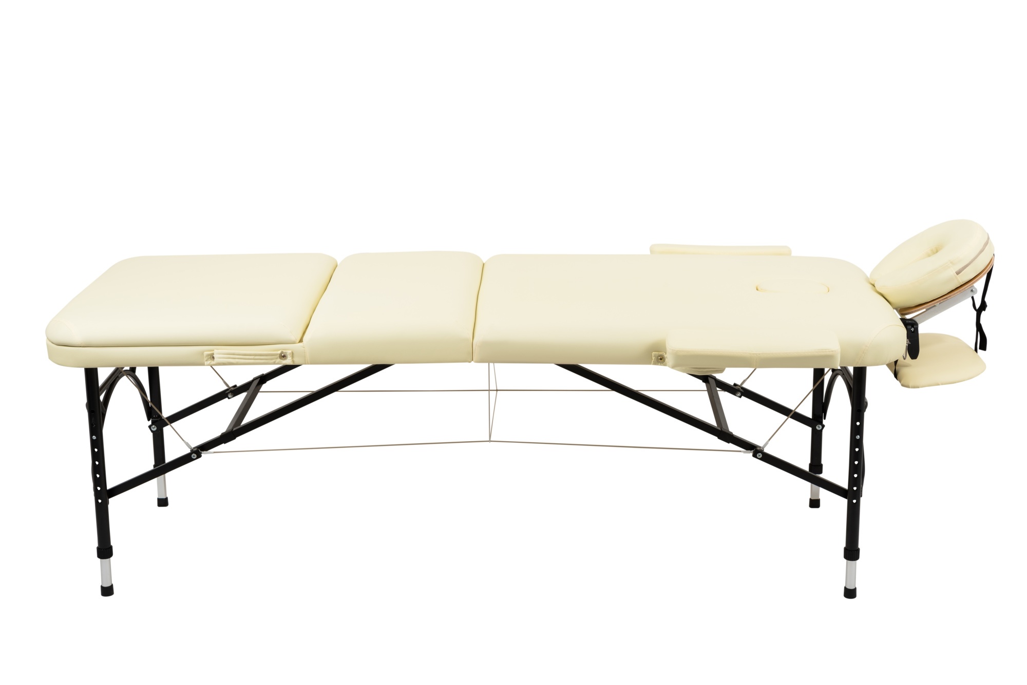 Массажный стол складной Atlas Sport Strong 70 см 3-с алюминиевый, усиленная столешница, бежевый - фото2