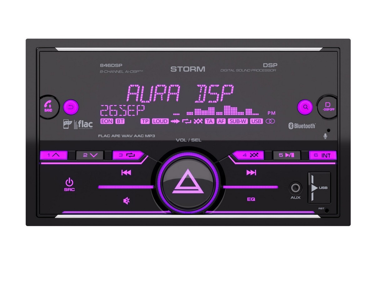 Автомобильный USB/Bluetooth процессорный ресивер AURA STORM-846DSP - фото2