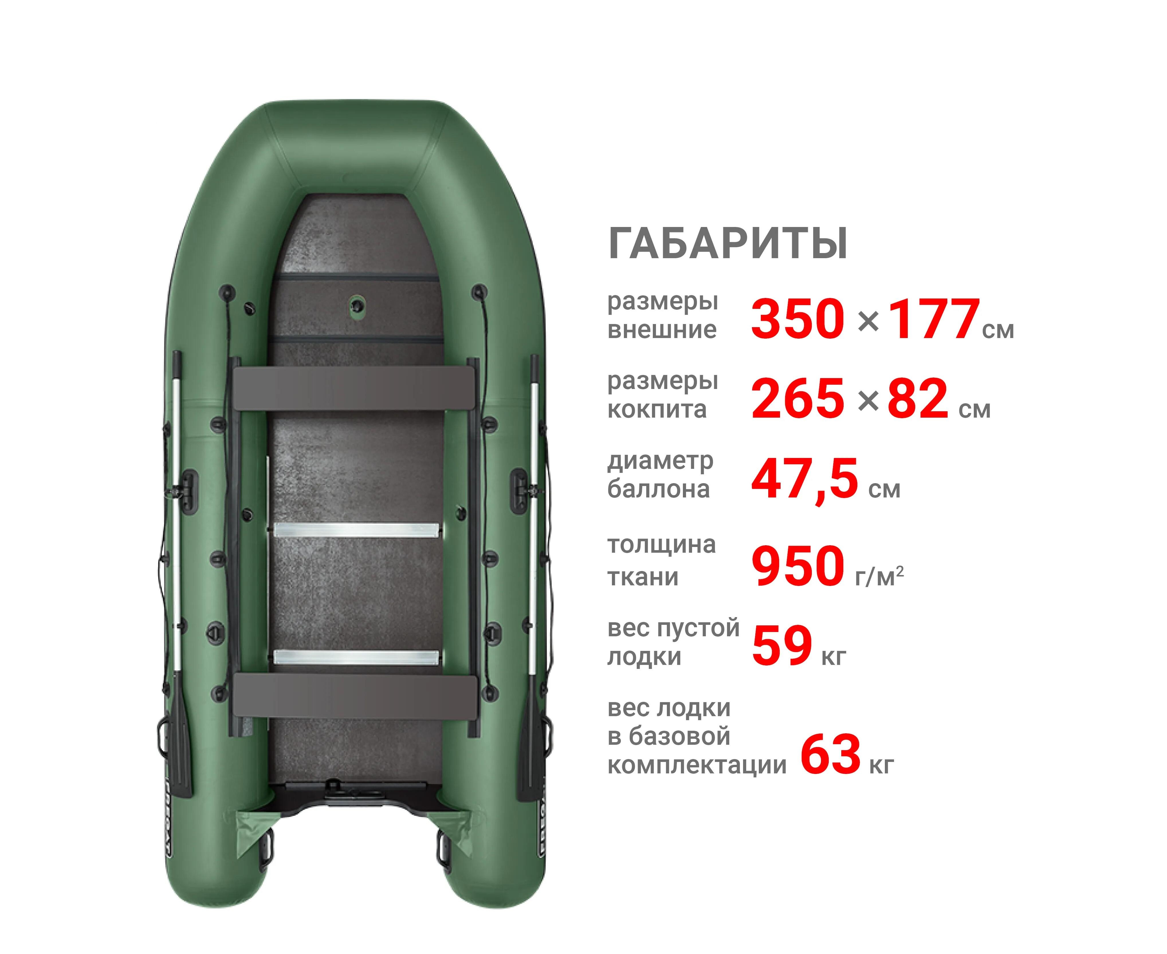 Надувная лодка Фрегат 350 С Зеленый - фото2, картинка2 Надувная лодка Фрегат 350 С Зеленый - фото2