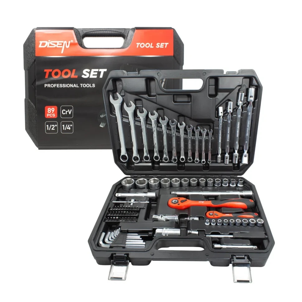 Набор инструментов 89пр.1/4''1/2''(6гр.)(4-32мм) DISEN DS-1089 - фото