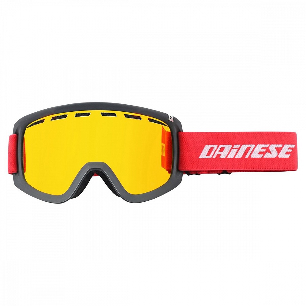 Маска горнолыжная Dainese Frequency Goggles, black/red/red-ion - фото