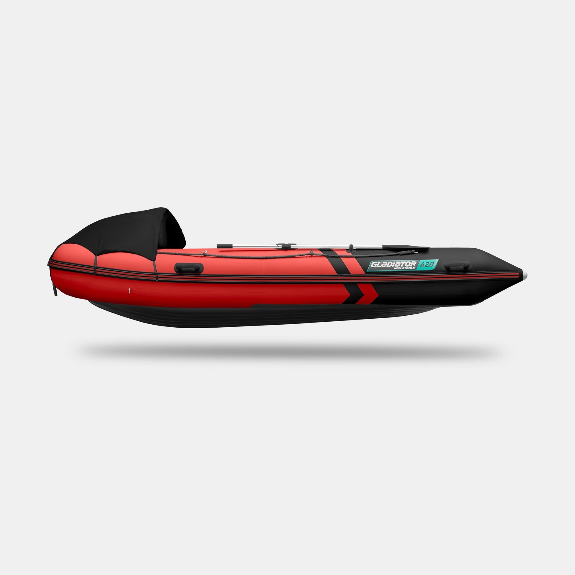 Моторно-гребная лодка GLADIATOR E420PRO (красно-черный) - фото3