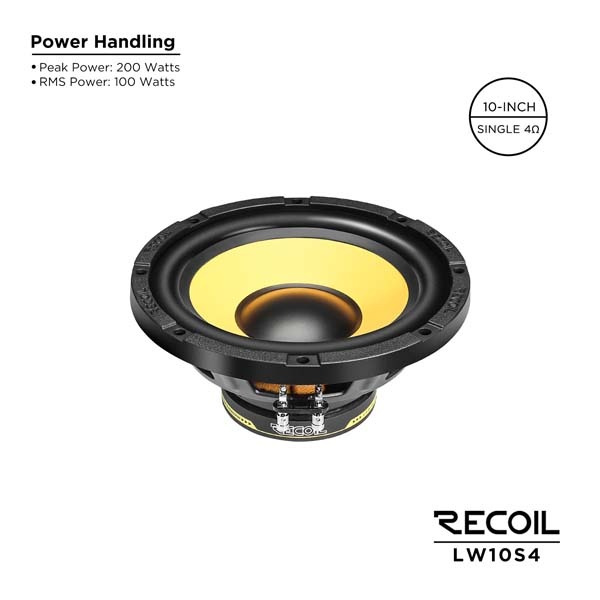Автомобильный сабвуферный динамик RECOIL LW10S4 - фото3