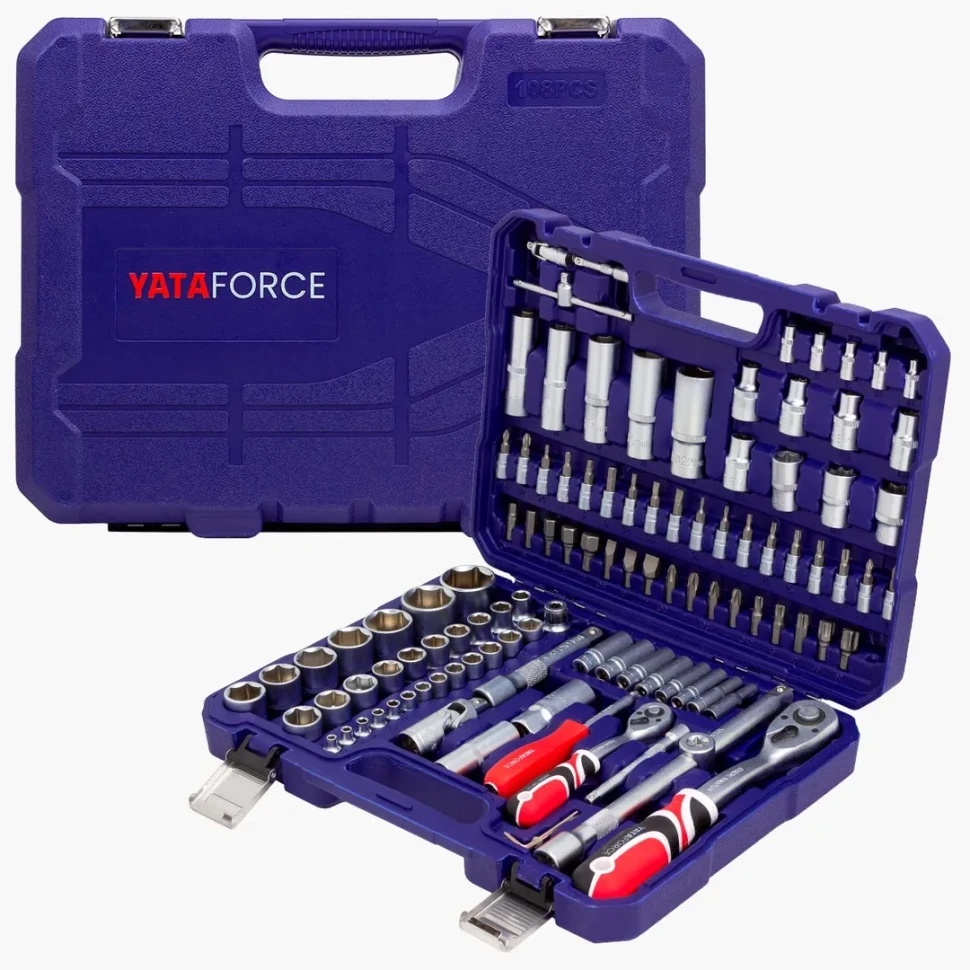 Набор инструментов 108пр. 1/2'', 1/4''(6гр.)(4-32мм) YATAFORCE YF-41082-5 - фото