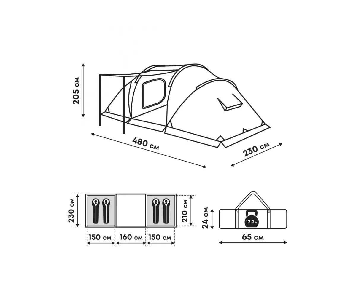 Туристическая палатка RSP Dream 4 (зеленая) - фото6
