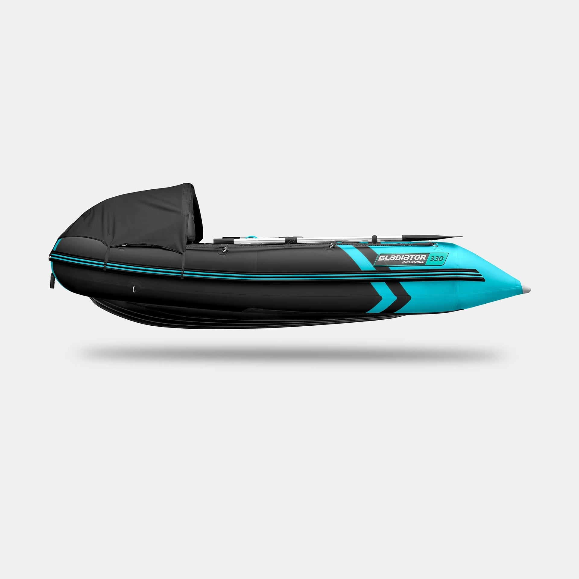 Моторно-гребная лодка GLADIATOR E330PRO (черно-бирюзовый) - фото3