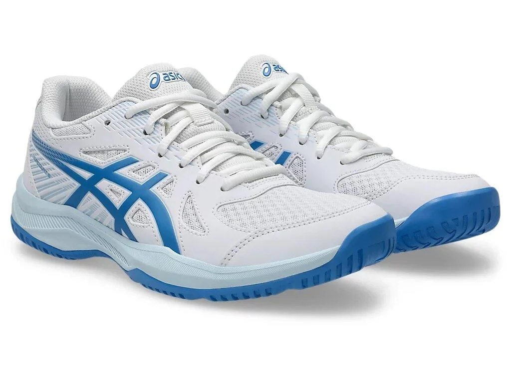 Волейбольные кроссовки женские Asics Upcourt 6 (1072A107-101) бело-голубые - фото