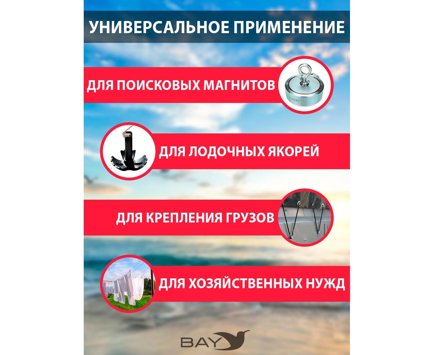 Шнур плетеный BAY (веревка) полипропиленовый 10мм х 30м черный - фото5