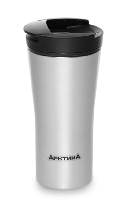 Термокружка на 0.5 литра Арктика 410-500Р Сититерм, стальной (со съемным логотипом) - фото