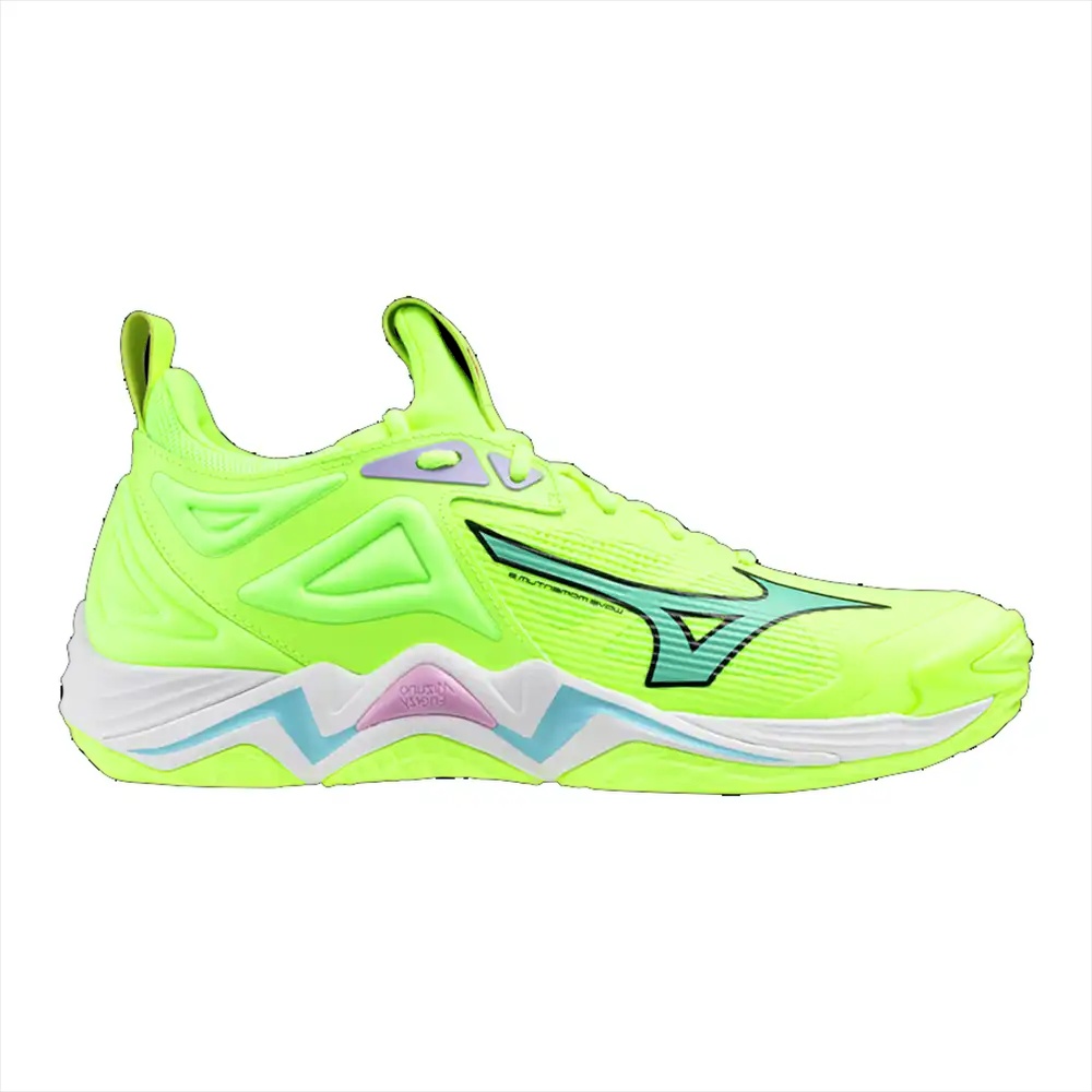 Кроссовки волейбольные мужские Mizuno WAVE MOMENTUM 3 лайм - фото