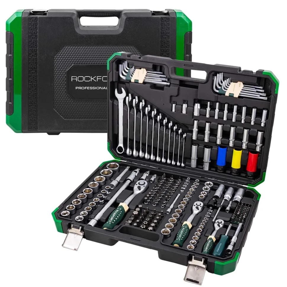 Набор инструментов 222пр. 1/4'', 3/8'', 1/2''(6гр.,12гр.) RockFORCE RF-42222-5 - фото