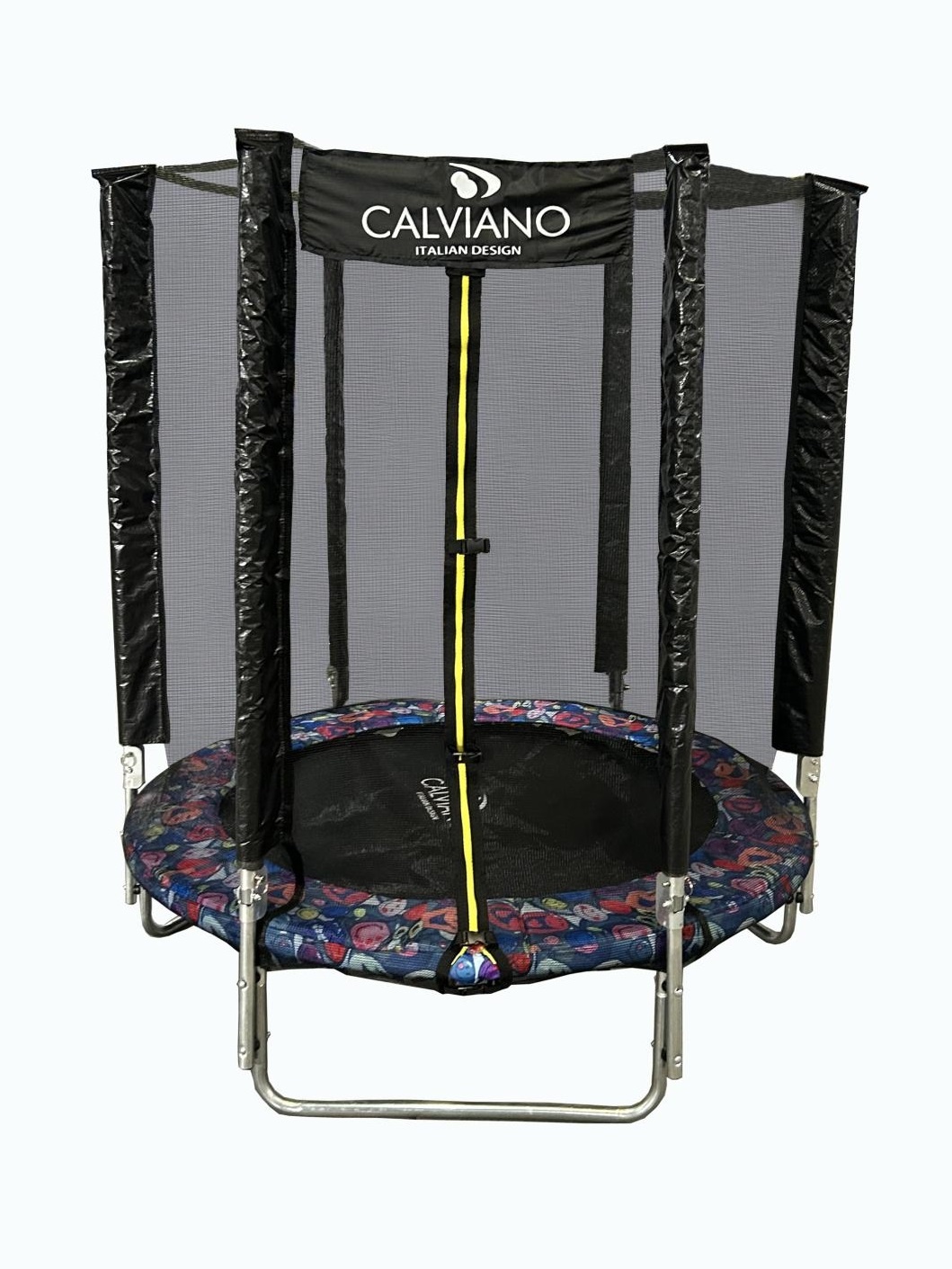 Батут пружинный с внешней защитной сеткой Calviano 140 см (4,5ft) light складной SMILE - фото