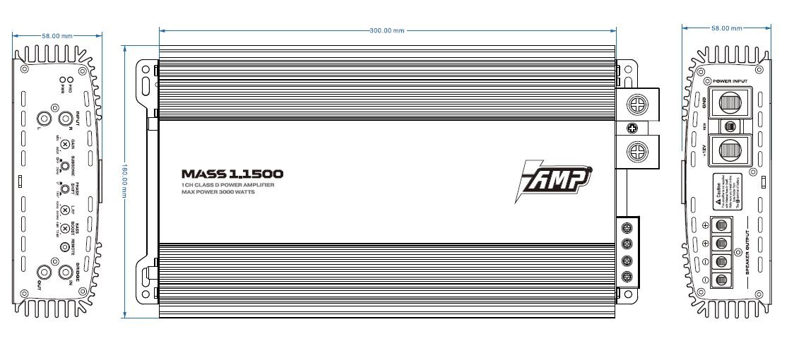 Автомобильный усилитель AMP MASS 1.1500 - фото6