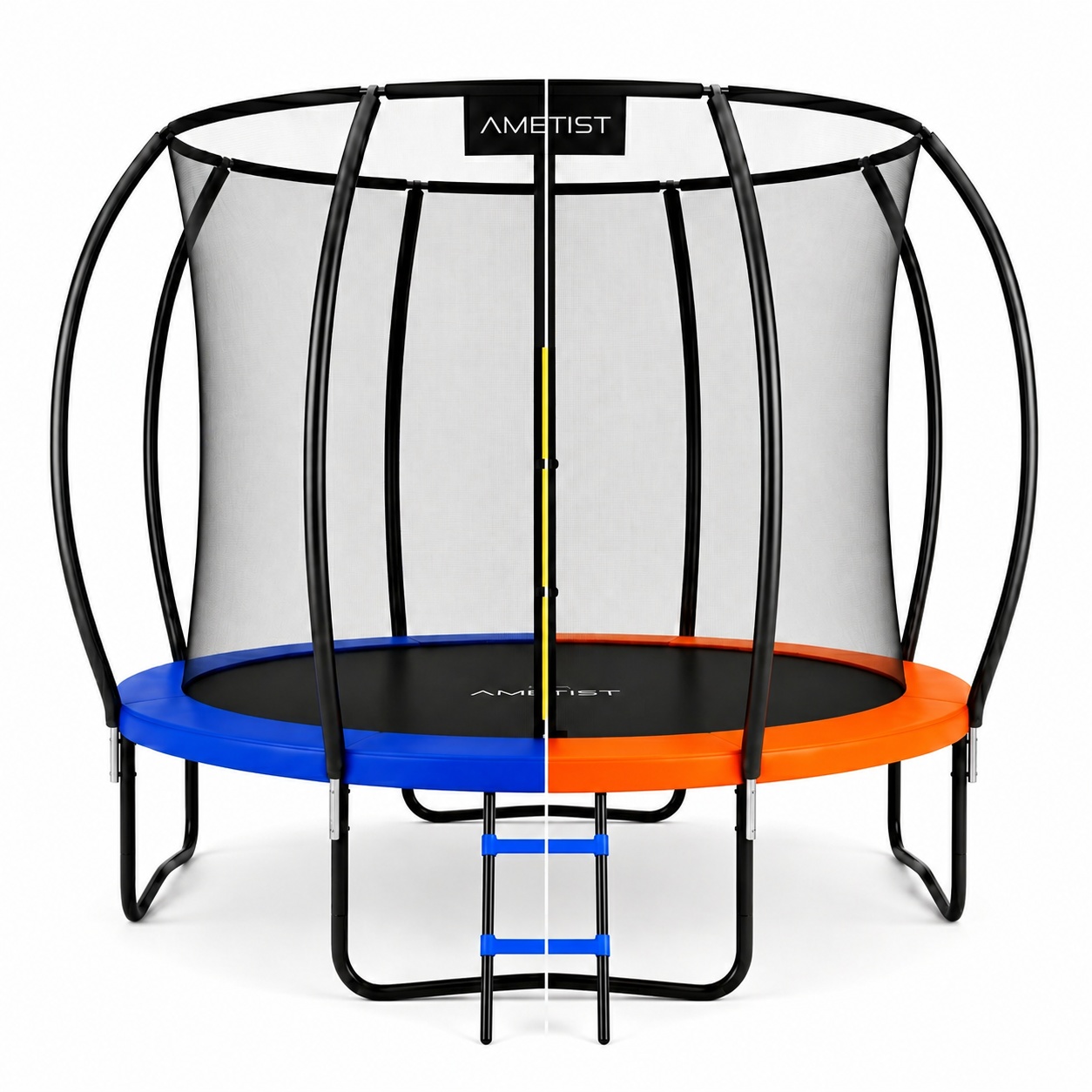 Батут AMETIST PRO Inside D312-10FT Blue/Orange с внутренней сеткой и лестницей - фото