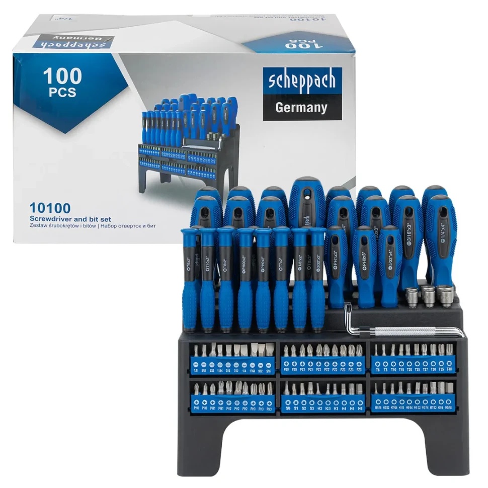 Набор отверток и бит 100пр. 1/4'' Scheppach Sch-10100 - фото3