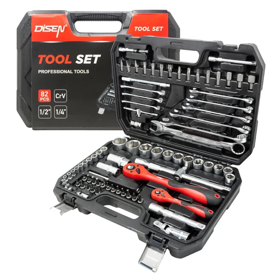Набор инструментов 82пр.1/4''1/2''(6гр.)(4-32мм) DISEN DS-4821-5 - фото