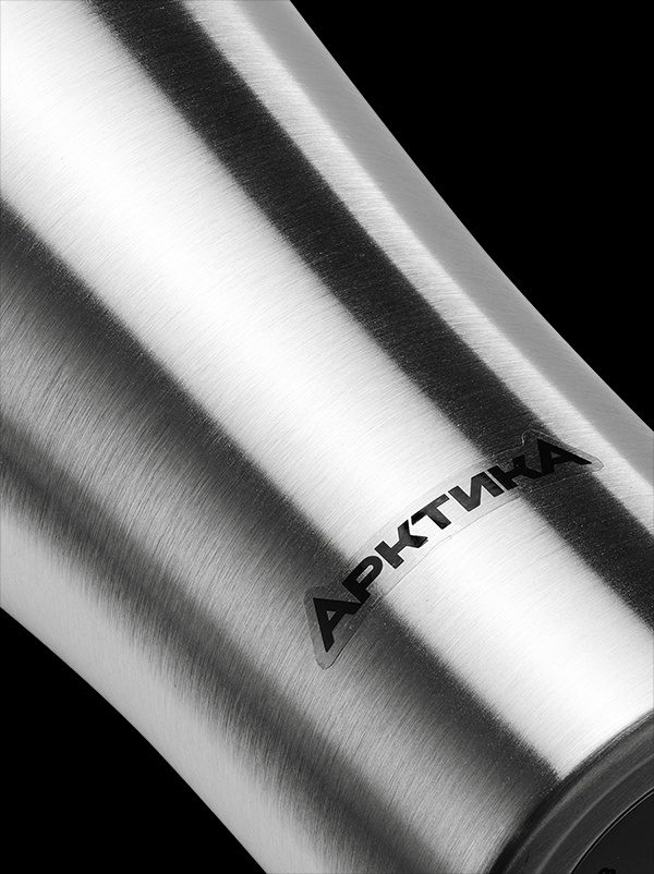 Термокружка на 0.5 литра Арктика 410-500Р Сититерм, стальной (со съемным логотипом) - фото3