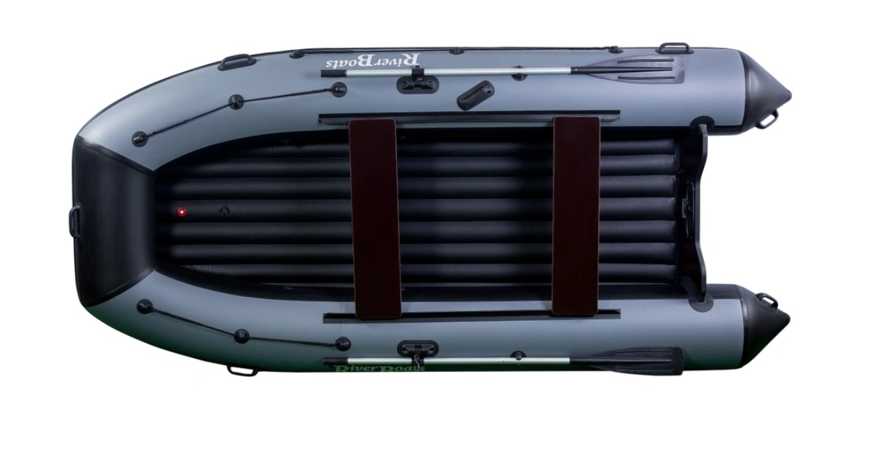Надувная лодка RiverBoats RB 370 НДНД (черно-серый) - фото