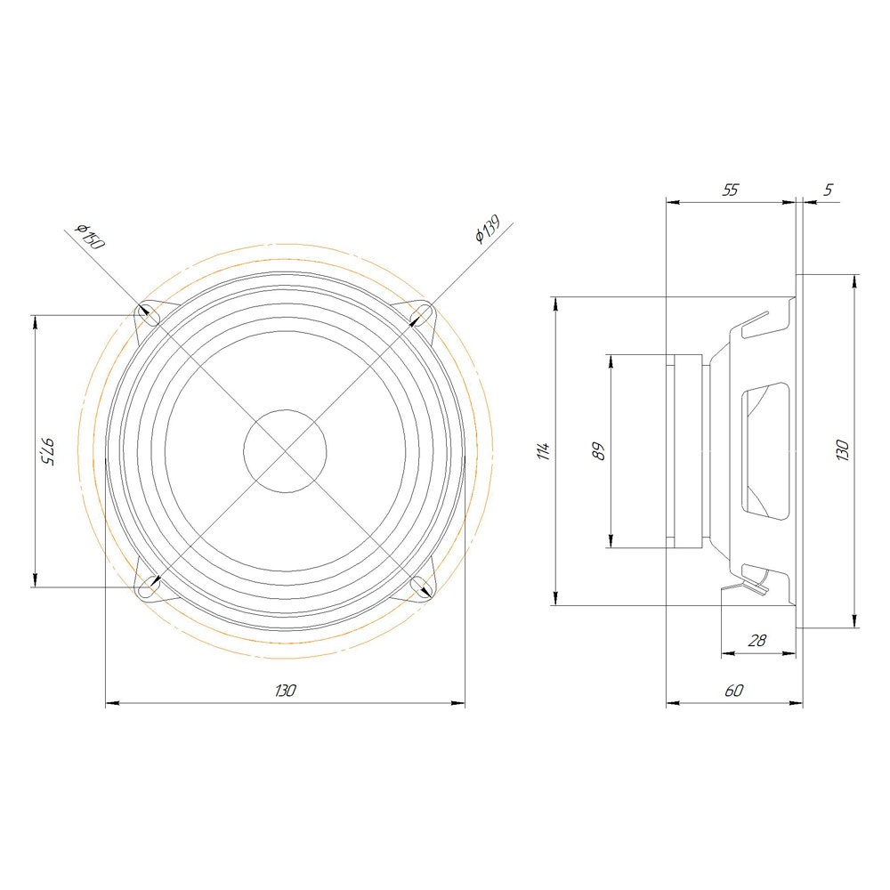 Среднечастотная акустическая система ORIS ELECTRONICS FT-55 - фото6